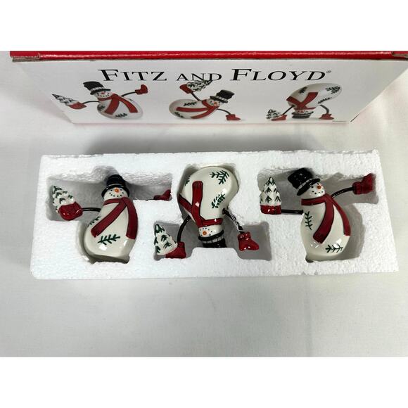 Fitz and Floyd Celebrate Christmas Snowmen-Original Box-Set of 3 - Picture 7 of 7
